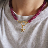 Collier Hallie - Rose rubis